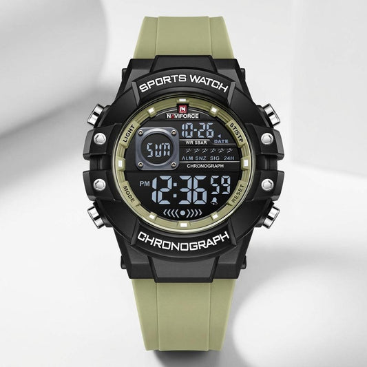 Olive Green Digital Sports Chronograph Watch for Men & Boys