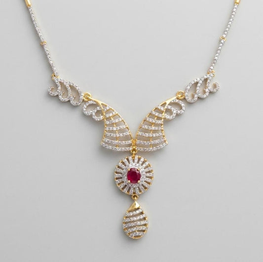 Gold Color Diamond Crystal Necklace Set for Women | Stylish Jewelry Set