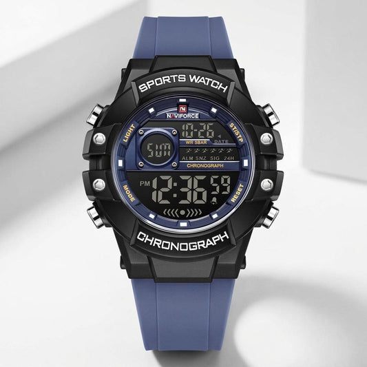 Blue Digital Sports Chronograph Watch for Men & Boys