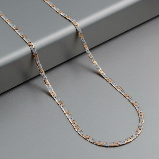 Buy Men’s Dual Tone Rose Gold & Silver Color Designer Chain