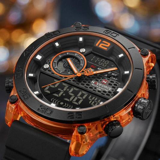 Black Orange Digital Sports Watch for Men & Boys