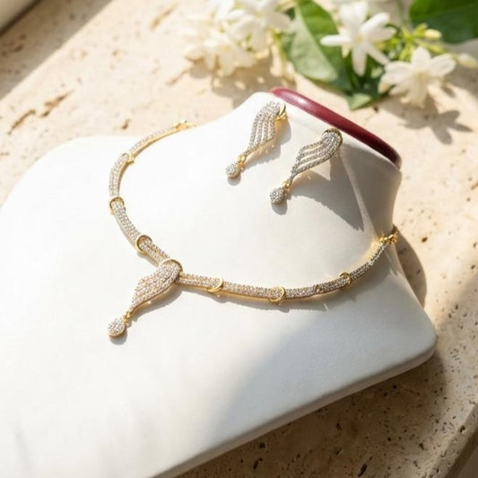 Crystal Studded Necklace Set for Women | Elegant Party Wear Jewelry
