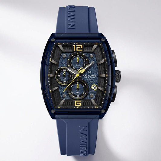 Luxury Sports Chronograph Blue Silicone Strap Watch for Men & Boys