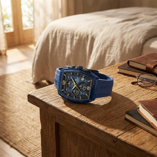 Luxury Sports Chronograph Blue Silicone Strap Watch for Men & Boys