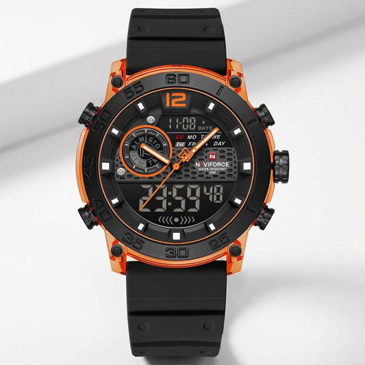 Black Orange Digital Sports Watch for Men & Boys
