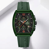 Military Green Sports Chronograph Silicone Strap Watch for Men & Boys