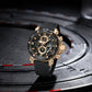 Luxury Black Gold Chronograph Men’s Watch Silicone Strap Sports Watch