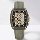 Olive Green Luxury Sports Chronograph Silicone Strap Watch for Men & Boys
