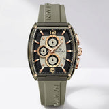Olive Green Luxury Sports Chronograph Silicone Strap Watch for Men & Boys
