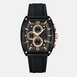 Luxury Men’s Chronograph Watch Black Silicone Strap Wrist Watch