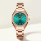 Rose Gold Women’s Watch Green Dial Diamond Style Premium Bracelet Watch