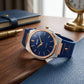 Luxury Blue Dial Silicone Strap Analog Watch for Men