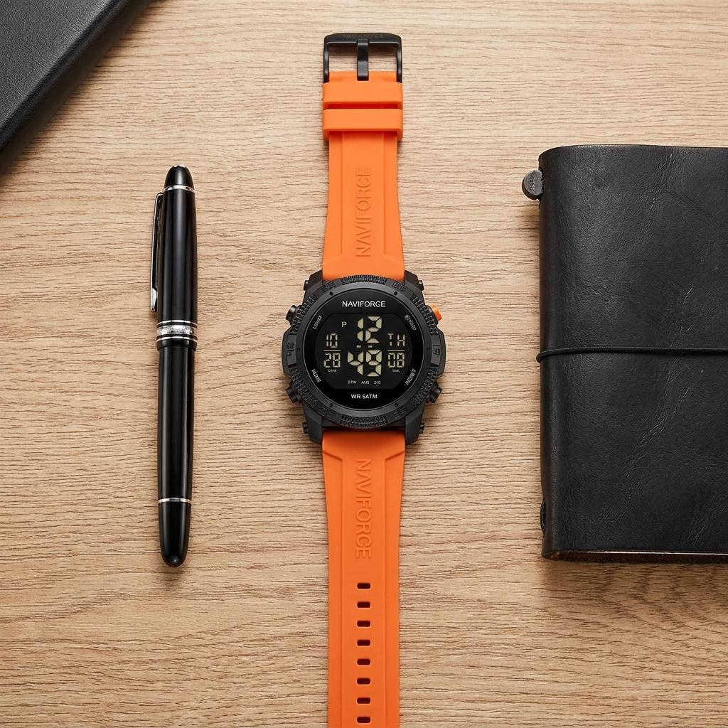 Orange Digital Sports Watch for Men & Boys