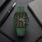 Military Green Sports Chronograph Silicone Strap Watch for Men & Boys