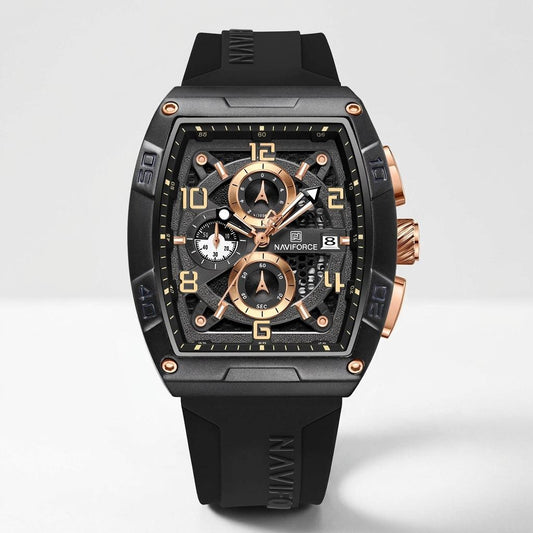Black Rose Gold Luxury Chronograph Watch for Men & Boys