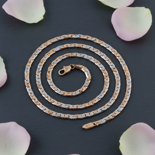Buy Men’s Dual Tone Rose Gold & Silver Color Designer Chain