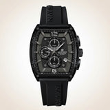 Chronograph Watch for Men, Black Silicone Strap, Analog Quartz Movement, Date Display, Water-Resistant, Stylish Wristwatch for Casual & Sports Wear