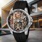 Automatic Skeleton Ram mandir With Lord Rama and hanuman ji Dial Men’s Watch with Black Silicone Strap – Luxury Designer Watch