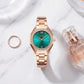 Rose Gold Women’s Watch Green Dial Diamond Style Premium Bracelet Watch
