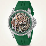 Green Automatic Skeleton Ram mandir With Lord Rama and hanuman ji Dial Men’s Watch with Silicone Strap – Luxury Sports Watch