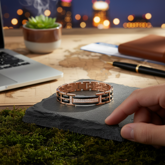Men’s Ceramic Bracelet Rose Gold Color Bracelet for Men & Boys