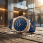 Luxury Blue Dial Silicone Strap Analog Watch for Men