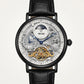 Luxury Automatic Skeleton Watch for Men with Black Leather Strap