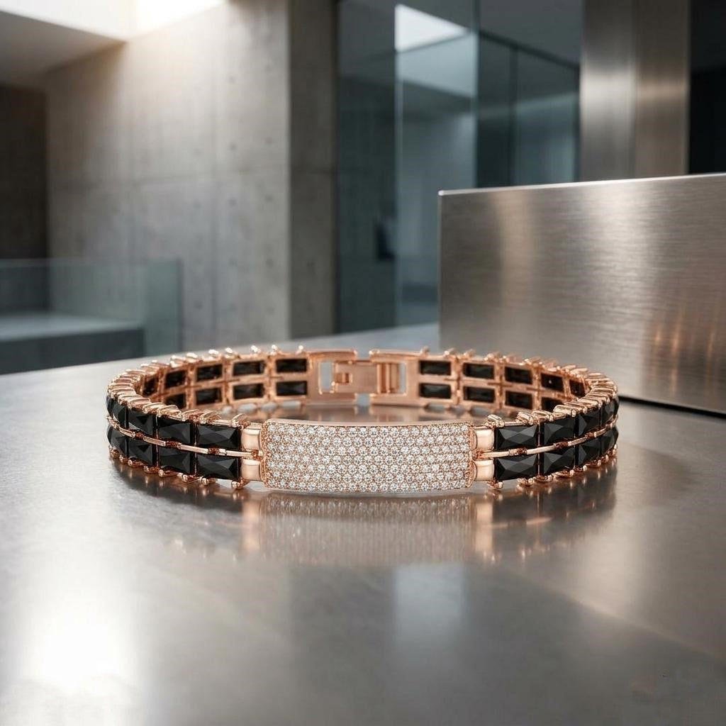 Rose Gold Black Ceramic Bracelet for Men & Boys – Luxury Designer Bracelet