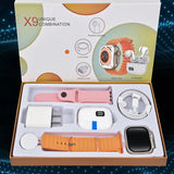 Smart Watch with Wireless Earbuds Combo Set | Wireless Charging | 2 Watch Strap