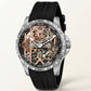 Automatic Skeleton Ram mandir With Lord Rama and hanuman ji Dial Men’s Watch with Black Silicone Strap – Luxury Designer Watch